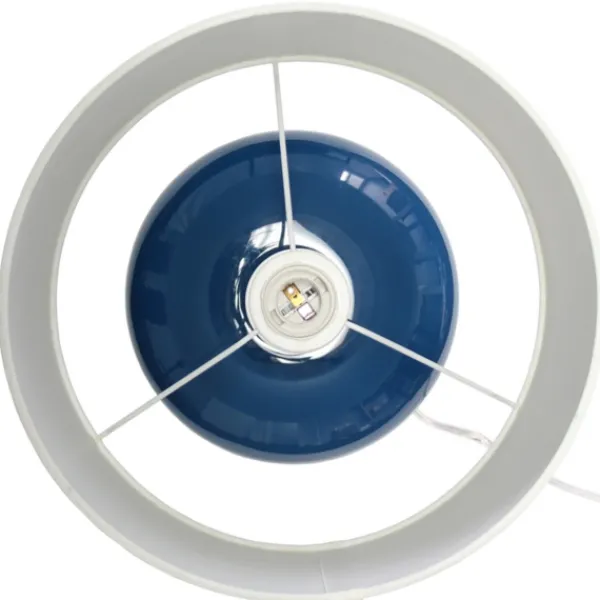 Table Lamps-Kirkland's Home Navy Glass Short Oval Table Lamp Blue