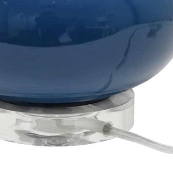 Table Lamps-Kirkland's Home Navy Glass Short Oval Table Lamp Blue