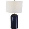 Table Lamps-Kirkland's Home Navy Glazed Ceramic Table Lamp White