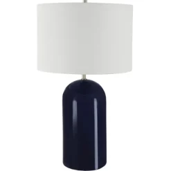 Table Lamps-Kirkland's Home Navy Glazed Ceramic Table Lamp White