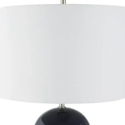 Table Lamps-Kirkland's Home Navy Glazed Ceramic Table Lamp White