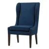 Dining Chairs-Kirkland's Home Navy High Wingback Nailhead Trim Dining Chair Blue