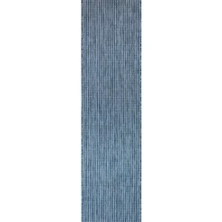 Outdoor Rugs-Kirkland's Home Navy Intertwine Indoor/Outdoor Runner Blue