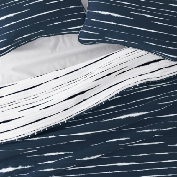 Quilts-Kirkland's Home Navy Linear Reversible 2-Pc. Twin Quilt Set Blue/White