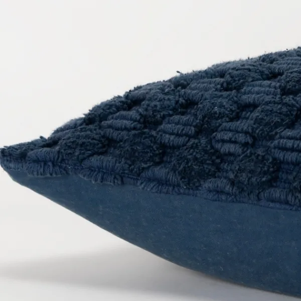 Pillows-Kirkland's Home Navy Looped Cotton Throw Pillow Blue