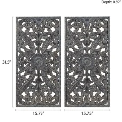 Wall Plaques-Kirkland's Home Navy Madison Park Floral Wall Plaques, Set Of 2 Blue