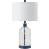 Table Lamps-Kirkland's Home Navy Metal And Glass Jar Table Lamp White
