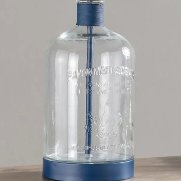 Table Lamps-Kirkland's Home Navy Metal And Glass Jar Table Lamp White