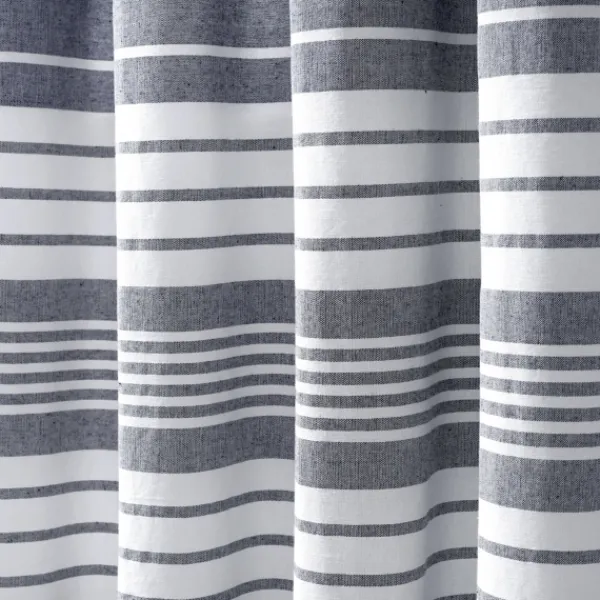 Curtains & Drapes-Kirkland's Home Navy Nantucket Fringe Curtain Panel Set, 95 In. Blue/White