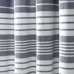 Curtains & Drapes-Kirkland's Home Navy Nantucket Fringe Curtain Panel Set, 84 In. Blue/White
