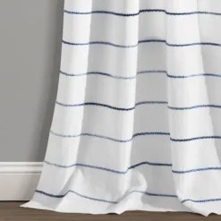 Curtains & Drapes-Kirkland's Home Navy Ombre Stripe Curtain Panel Set, 84 In. Blue/White