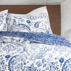 Quilts-Kirkland's Home Navy Paisley 3-Pc. Full/Queen Reversible Quilt Set Blue