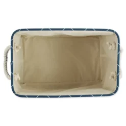 Baskets & Boxes-Kirkland's Home Navy Paw Trellis Rectangle Basket, 14 In. Blue