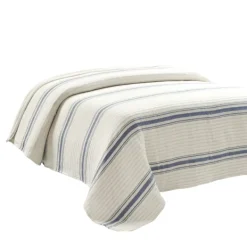 Quilts-Kirkland's Home Navy Pick Stitch Stripe Queen Quilt Blue/White