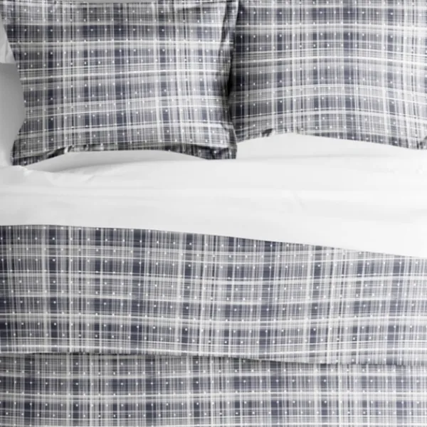 Duvets-Kirkland's Home Navy Plaid Polka Dot 2-Pc. Twin Duvet Cover Set Blue/White