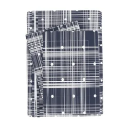 Duvets-Kirkland's Home Navy Plaid Polka Dot 2-Pc. Twin Duvet Cover Set Blue/White