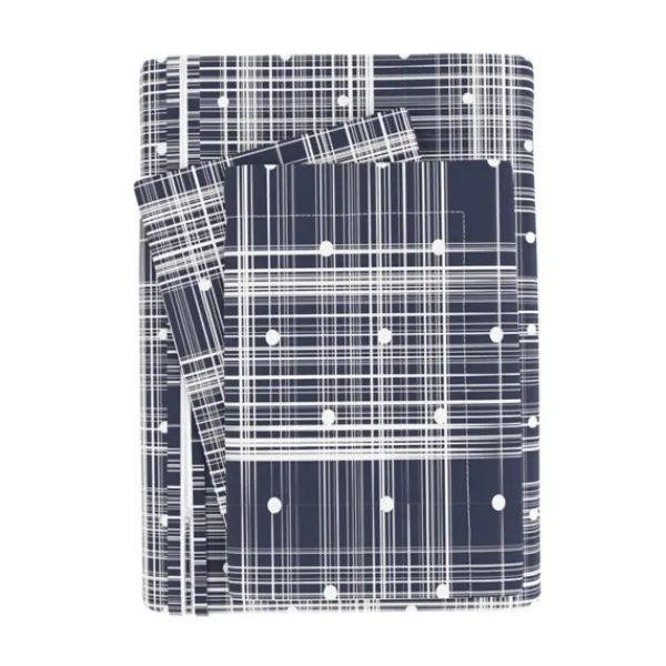 Duvets-Kirkland's Home Navy Plaid Polka Dot 2-Pc. Twin Duvet Cover Set Blue/White