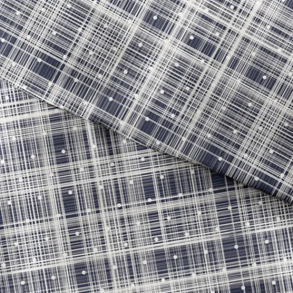 Duvets-Kirkland's Home Navy Plaid Polka Dot 2-Pc. Twin Duvet Cover Set Blue/White