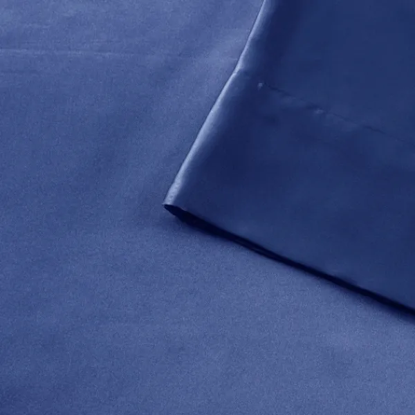 Bed Sheets-Kirkland's Home Navy Satin 6-Pc. King Sheet Set Blue