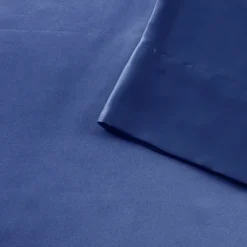 Bed Sheets-Kirkland's Home Navy Satin 6-Pc. Queen Sheet Set Blue