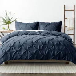 Duvets-Kirkland's Home Navy Soft Pinched 3-Pc. King Duvet Cover Set Blue