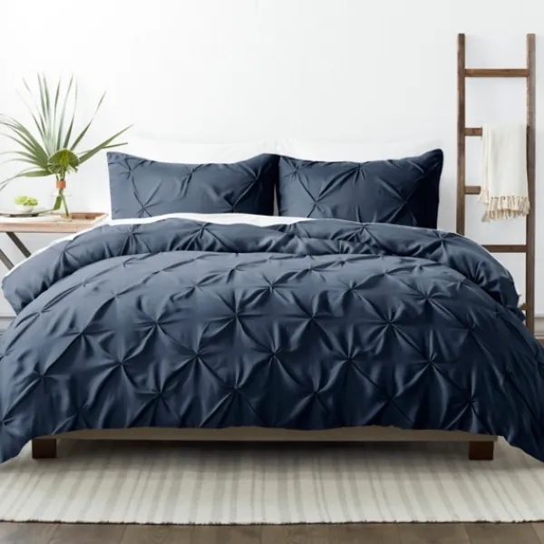 Duvets-Kirkland's Home Navy Soft Pinched 3-Pc. Twin Duvet Cover Set Blue