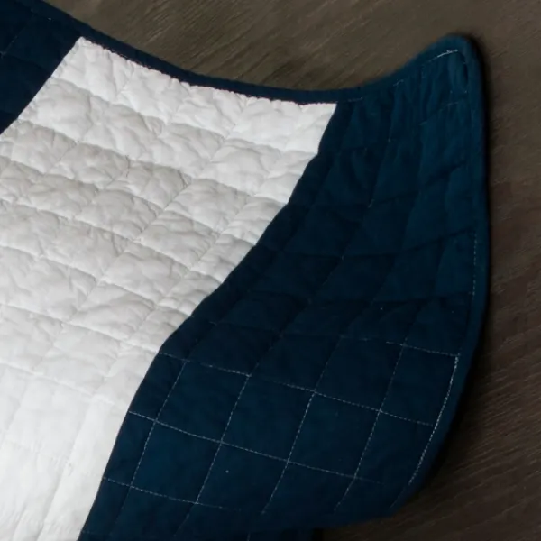 Quilts-Kirkland's Home Navy Stripe 3-Pc. Full/Queen Quilt Set Blue/White