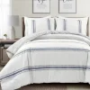Comforters-Kirkland's Home Navy Stripe 3-Pc. King Comforter Set White/Blue