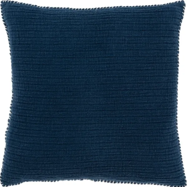 Pillows-Kirkland's Home Navy Subtle Striped Oversized Pillow Blue