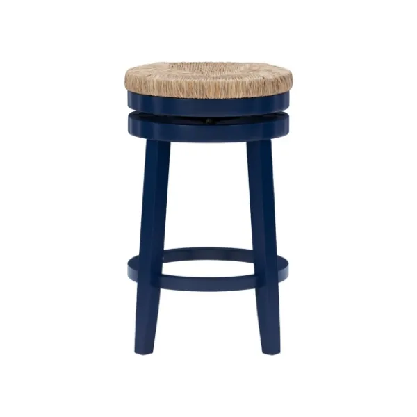 Bar Stools & Counter Height Stools-Kirkland's Home Navy Swivel Frame Counter Stool Blue