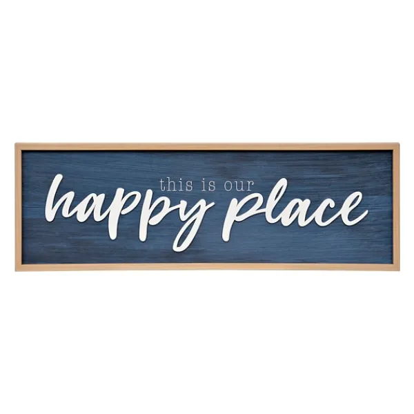 Wall Quotes & Signs-Kirkland's Home Navy This Is Our Happy Place Plaque Blue/White