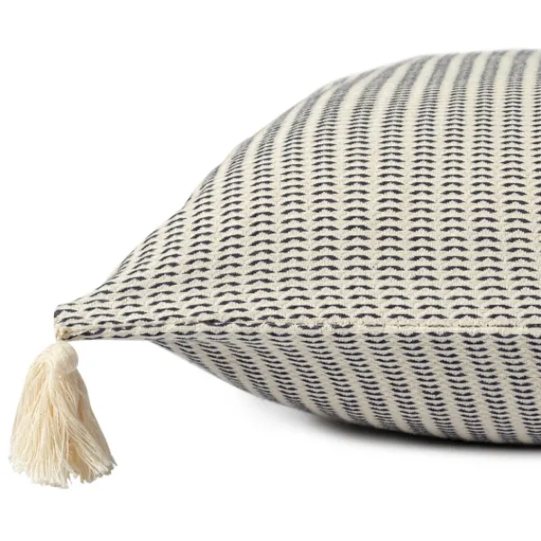 Pillows-Kirkland's Home Navy Trapeze Organic Cotton Throw Pillow Navy/Ivory