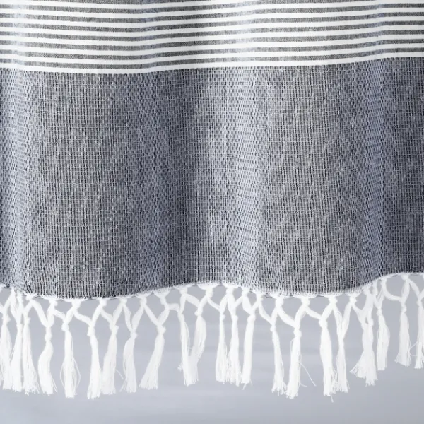 Curtains & Drapes-Kirkland's Home Navy Tucker Stripe Curtain Panel Set, 84 In. Blue
