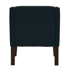 Accent Chairs-Kirkland's Home Navy Upholstered Button Tufted Accent Chair Blue