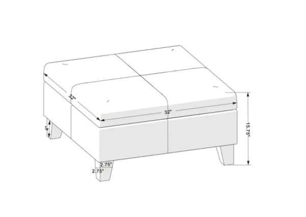Benches & Ottomans-Kirkland's Home Navy Upholstered Square Storage Ottoman Blue