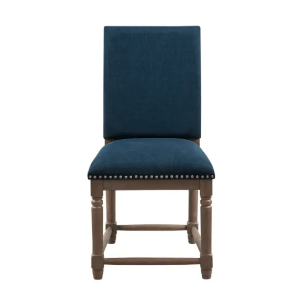 Dining Chairs-Kirkland's Home Navy Upholstered Wood Dining Chairs, Set Of 2 Blue