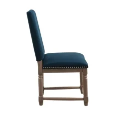 Dining Chairs-Kirkland's Home Navy Upholstered Wood Dining Chairs, Set Of 2 Blue