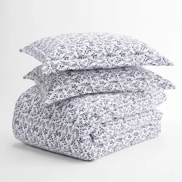 Duvets-Kirkland's Home Navy Vines 3-Pc. King Duvet Cover Set Blue/White