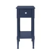 Accent & End Tables-Kirkland's Home Navy Wood Coastal Compact Accent Table Blue