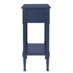 Accent & End Tables-Kirkland's Home Navy Wood Coastal Compact Accent Table Blue