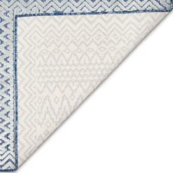 Outdoor Rugs-Kirkland's Home Navy Zig-Zag Ezra Indoor/Outdoor Area Rug, 7X9 Blue/White
