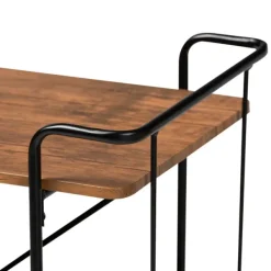 Kitchen Islands & Bar Carts-Kirkland's Home Nellie Walnut 3-Tier Mobile Bar Cart