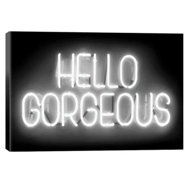Wall Quotes & Signs-Kirkland's Home Neon Hello Gorgeous Canvas Art Print Black