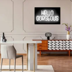 Wall Quotes & Signs-Kirkland's Home Neon Hello Gorgeous Canvas Art Print Black