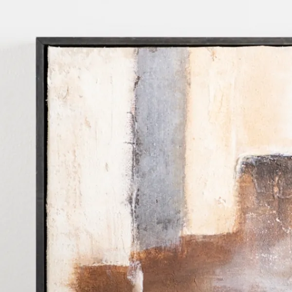 Canvas Art-Kirkland's Home Neutral Abstract Hand Painted Framed Canvas Art White/Black