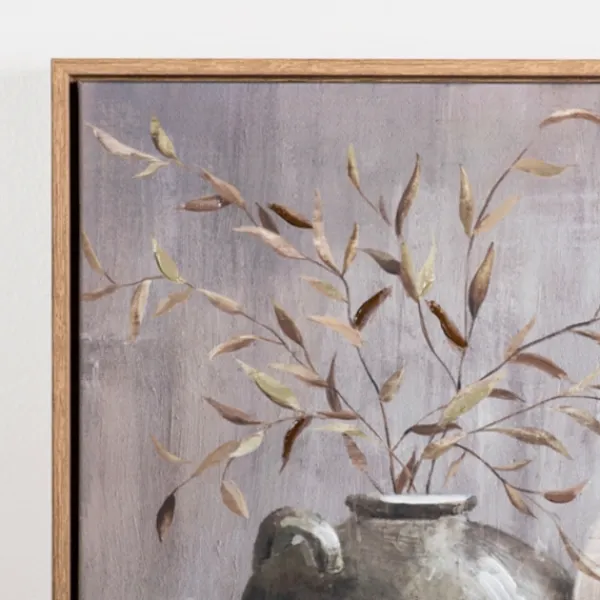 Canvas Art-Kirkland's Home Neutral Botanical Vases Framed Canvas Art Print Gray