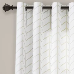 Curtains & Drapes-Kirkland's Home Neutral Chevron 2-Pc. Curtain Panel Set, 84 In. Tan