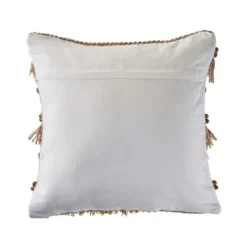 Pillows-Kirkland's Home Neutral Embroidered Fringe Accent Pillow Brown