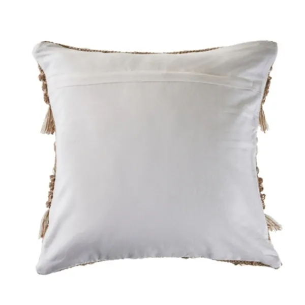 Pillows-Kirkland's Home Neutral Geometric Fringe Accent Pillow Brown