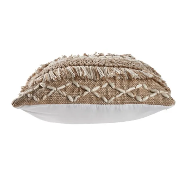 Pillows-Kirkland's Home Neutral Geometric Fringe Accent Pillow Brown